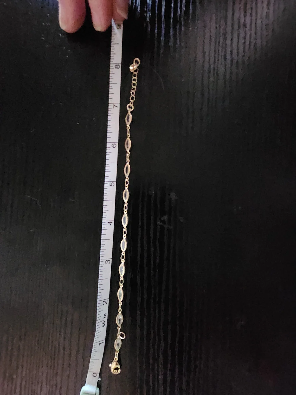 Delicate Gold-Link Bracelet with Clear Marquise Stones